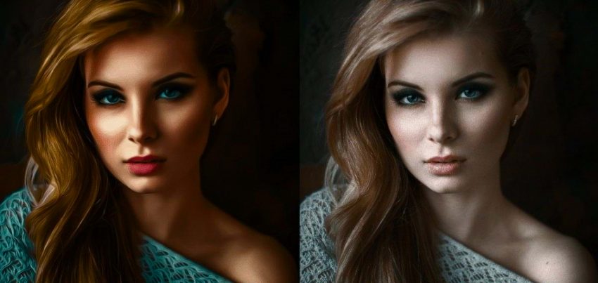 What are the tips for retouching skin in a photoshoot?